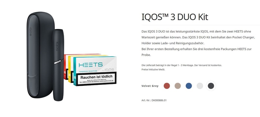 Das neue IQOS 3 DUO ein 15 € Rabatt Gutschein +100 Heets mit 4GLF47 