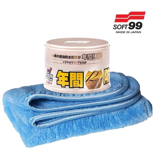 Soft99 fusso coat 12 m wax light versiegelung wachs pads mikrofasertuch inc