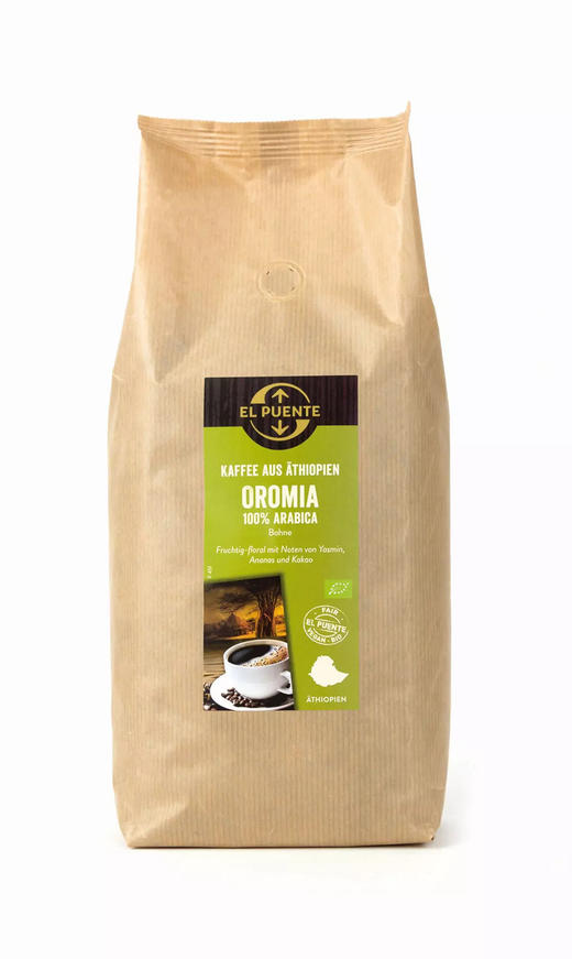Oromia bio kaffee 1000 g bohne kba im vorratspack001507