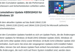 Altuelles windows 10 update