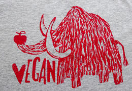 Vegan mammut graues shirt motiv 1500k